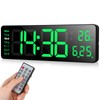AnExer 13'' Digital Wall Clock Large Display, Big LED/Dual Alarm/Auto