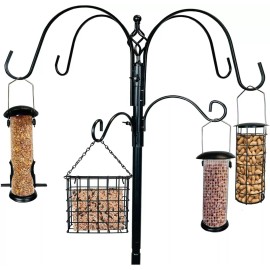 Ashman Online 91" 4 Hook Deluxe Premium Bird Feeding Station Hanging Kit Wild Bird Feeder Pole