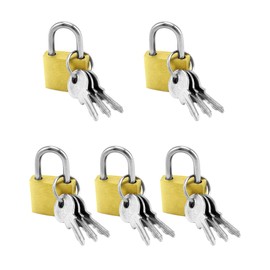 QWORK® 5pcs Mini Padlocks with Key Luggage Lock Small Brass Suitcase Lockers Travel Bags Backpack 20mm
