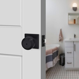 Haidms 6 Pack Black Door Knobs Interior, Privacy Interior Door Knob for Bedroom or Bathroom, Matte Black Door Knobs