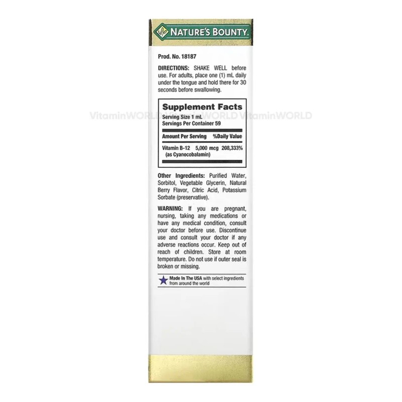 Vitamina B12 | Liquida Sublingual | 5000 Mcg | 59