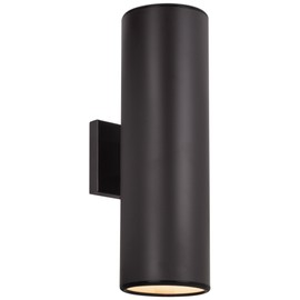 Kira Home Enzo 16" 2-Light Modern Indoor/Outdoor Wall Sconce, Weatherproof Up Down Light, Cylinder Metal Shade + Oil Rubbed Bronze Finish