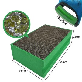 NBB Diamond Sanding/Polishing Pad Diamond Hand Buffing Pad Sanding Block with Foam Sponge Backing for Buffing and Grinding Sharp Edges and Plane of Granite Marble Stone Glass Ceramic (1, 60#)