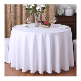 CIEEIN CIEHT Polyester Tablecloths Table cloth Tablecover Table Covers Round Hotels Restaurants Wedding Party Washable Simple White 180cm