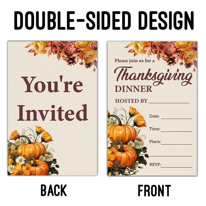 LyoGao Thanksgiving Party Invitations With Envelopes (20 Pack) - Fall