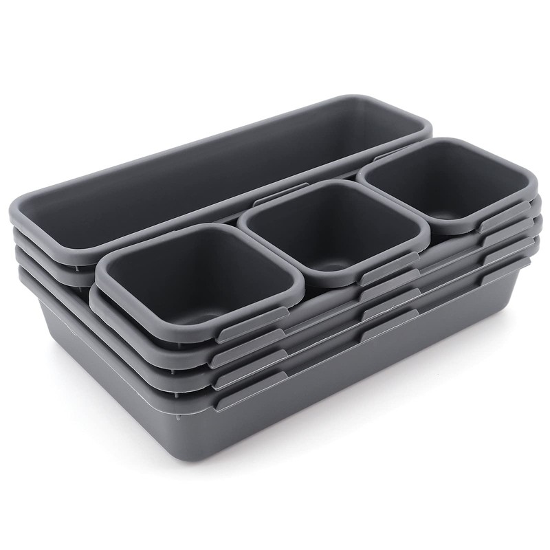 JJoexyfit 8 Pack Desk Drawer Organisers, Interlocking Drawer Dividers with