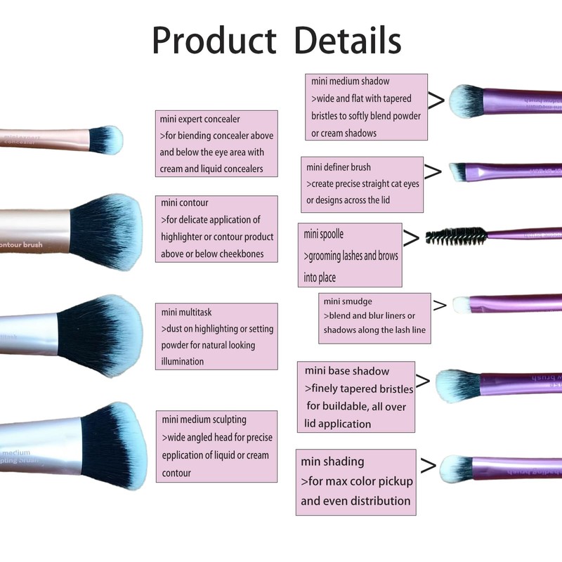 Make-Up Brush Set, Concealer Brush, Eyeshadow Brush Set, Powder Brush,