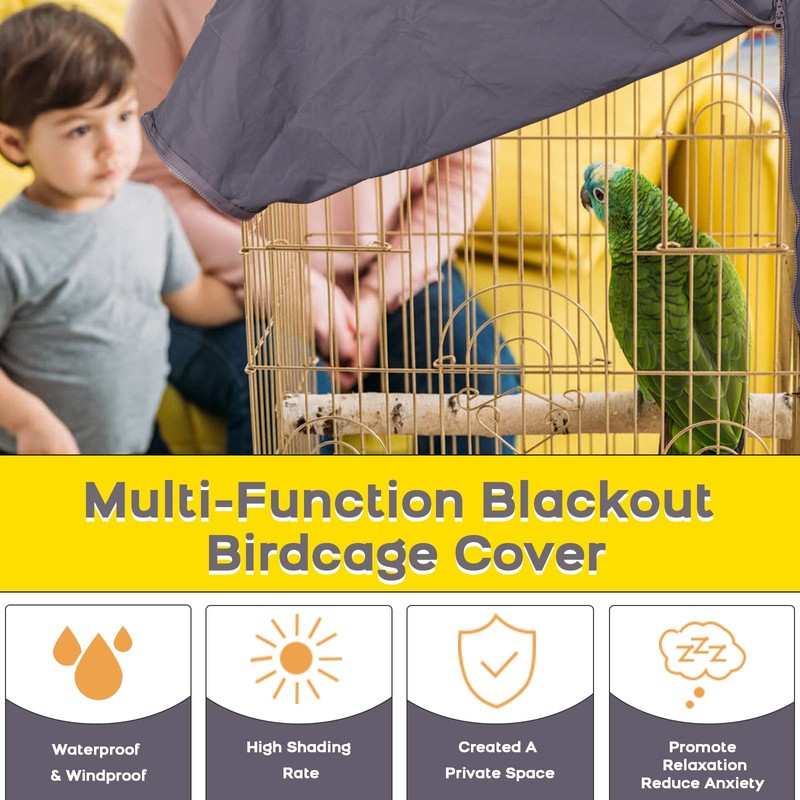 QBLEEV Birdcage Cover, Breathable Night Cover for Bird Cages, Parrot