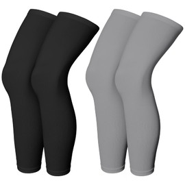 Skylety Compression Leg Sleeve Full Length Leg Sleeves Sports Cycling for Men Women, Running, Basketball(Medium,Black, Grey)