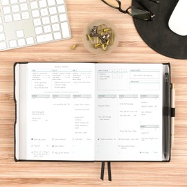 AT-A-GLANCE Foundation Goal Setting Planner, Undated Weekly & Monthly Journal, Track Progress, Create Habits, 5-3/4" x 8-1/4", Black (FD2-200-05)