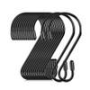 Sheporse 10PCS S Clothes Hooks for Hanging, 8cm Black Heavy