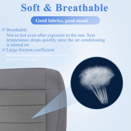 NLQR Front Driver Side Bottom Replacement Seat Cover E5DD Gray Cloth Compatible with Jeep Wrangler Sahara, Rubicon, Sport, X-Sport, X-S, Islander, Mountain 2008 2009 2010