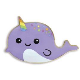 iscream Narwhal Shaped 6.25" x 4.5" Gold Accent Ceramic Trinket Tray