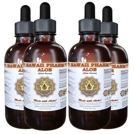HawaiiPharm Aloe Liquid Extract, Aloe (Aloe Ferox) Dried Leaf Powder Tincture Supplement 4x4 oz
