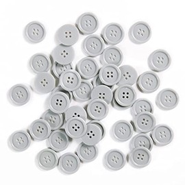 60 botones grises – Botones de resina de plástico de 1 pulgada (25 mm) para manualidades y costura