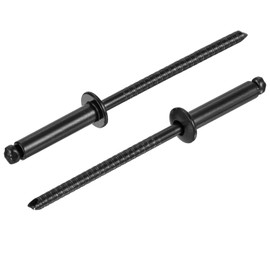 uxcell 50Pcs 1/8"x1/2" 304 Stainless Steel Dome-Head Blind Rivets, Open-End Type Blind Rivets for DIY, Sheet Metal, Automotive Repairs, Furniture, Boat, and Duct Work (Black)