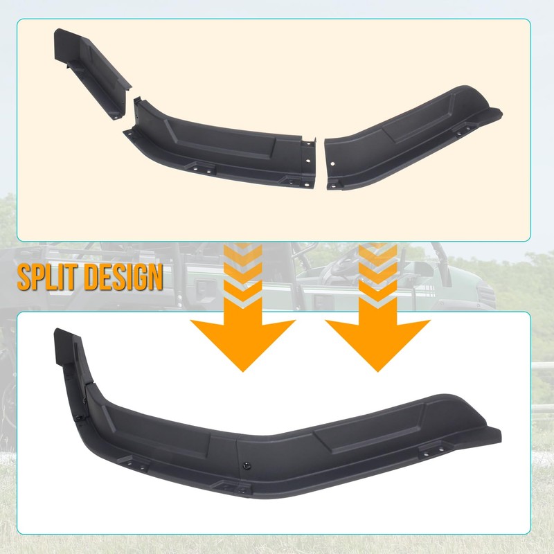 CUSAUTV Front Fender Flares for Mule Pro FXT, Extended Front