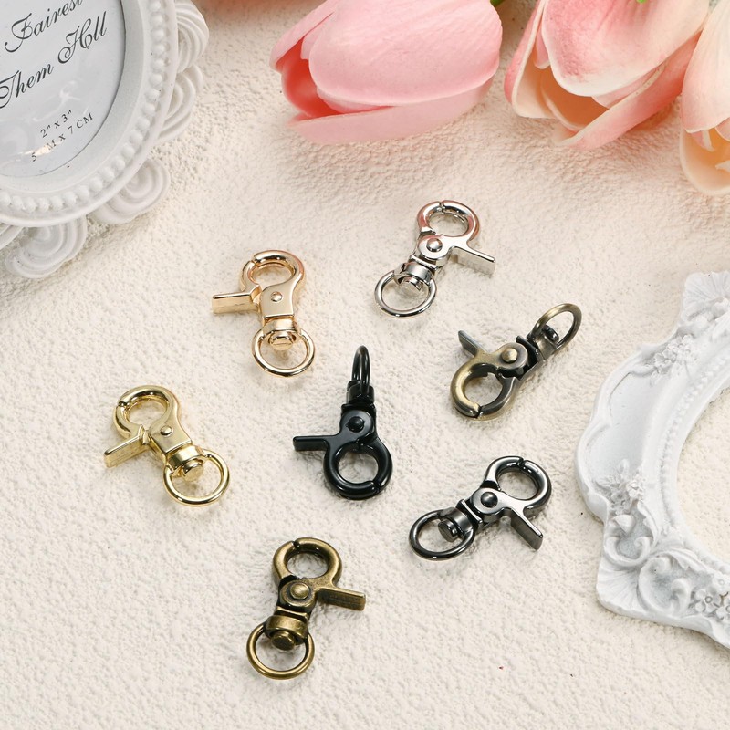 M METERXITY 10pcs Swivel Snap Hook Zinc Alloy Lobster Claw