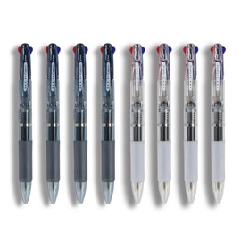 Studio Plus 3-Color Ballpoint Pen, Oil-Based, Easy to Write, Popular, Stylish, Smooth Drawing, Fine Point, Black, 8 Pens, Professional Executive, Office, School Entrance, Graduation, Job-Hunting