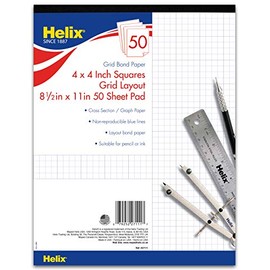 Helix Bond Pad, 4 x 4 Grid, 8.5 x 11 Inches, 50 Sheets (27111)