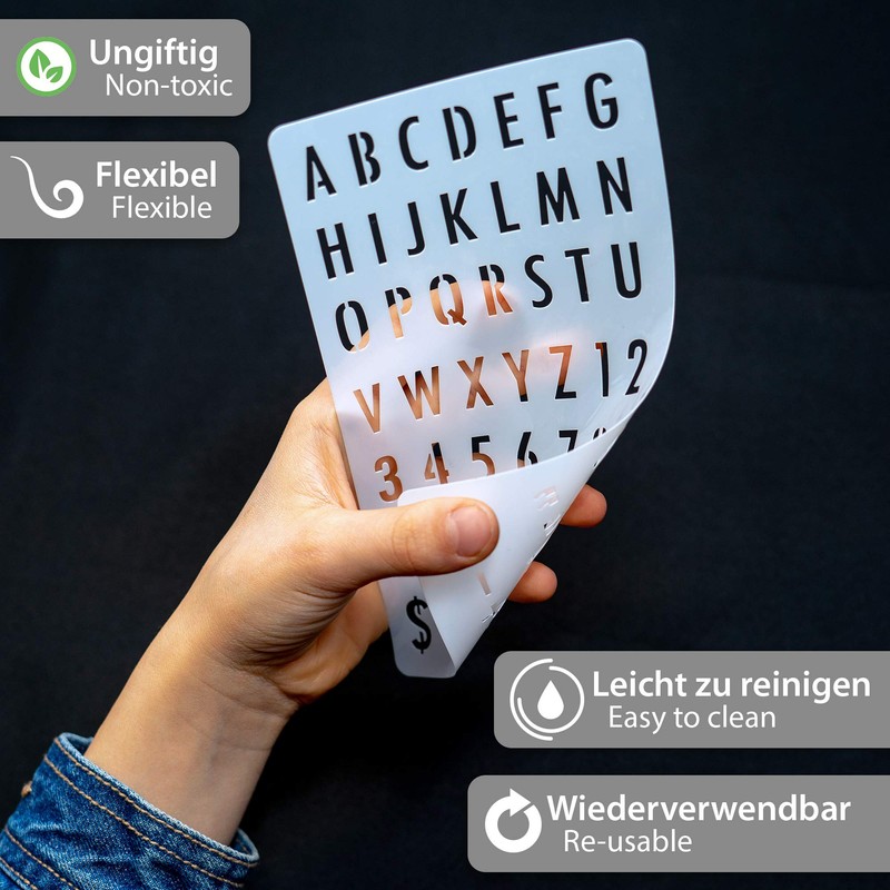 Tritart Stencil Set, 28 Plastic Stencils, Drawing Stencils, Pattern for