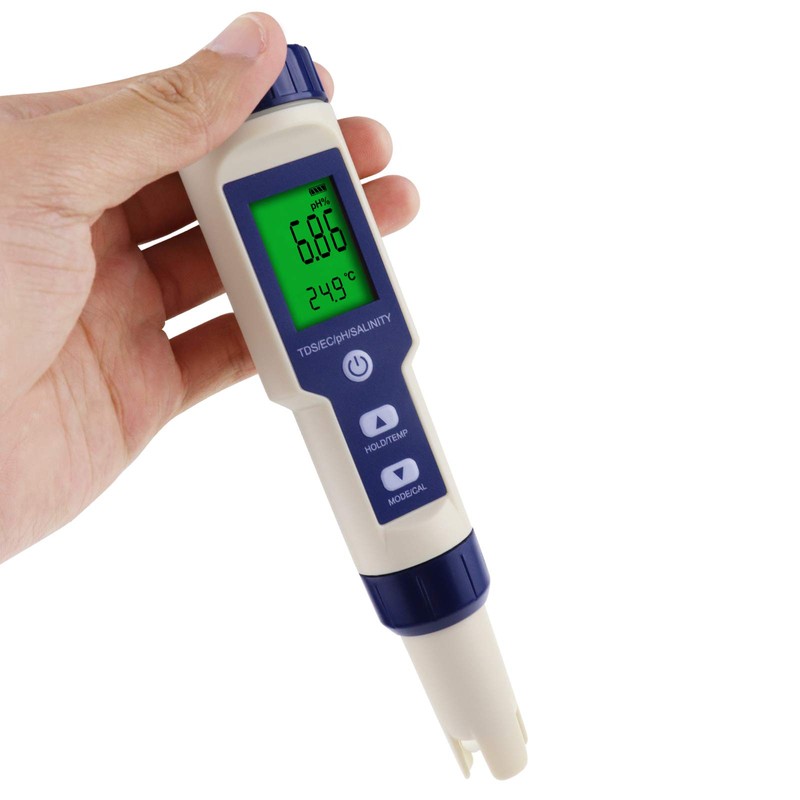 Water Quality Meter, IP67 PH Salinity TDS EC Conductivity Temperature