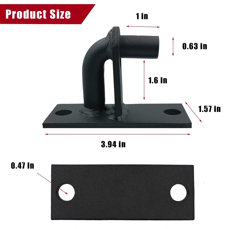 4 Pack Black Wall Mount Gate Chain Link Hinges with