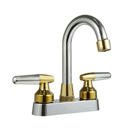 SOLVEX Mezcladora para Lavabo de Baño, Grifo para Baño Flexible, Llaves para Lavabo Baño, 2 Manijas para Grifo de Lavabo, Llave Mezcladora para Lavabo, Cromado Pulido, SP-40025