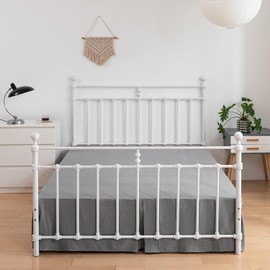 xuan dian Full Bed Skirt - Full Size Bed Skirt 12 Inch Drop with Split Corners, Pleated Waffle Weave Bed Skirt, Tailored Dust Easy Fit, Machine Washable (Grey, Full - 12" Drop)