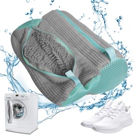 Holilo Shoe Wash Bag, Washing Machine, Shoe Bag, Washing Machine, Multi Protection, Reusable Shoe Wash Bag for All Shoe Types and Sizes, Pack of 2 (Grey)