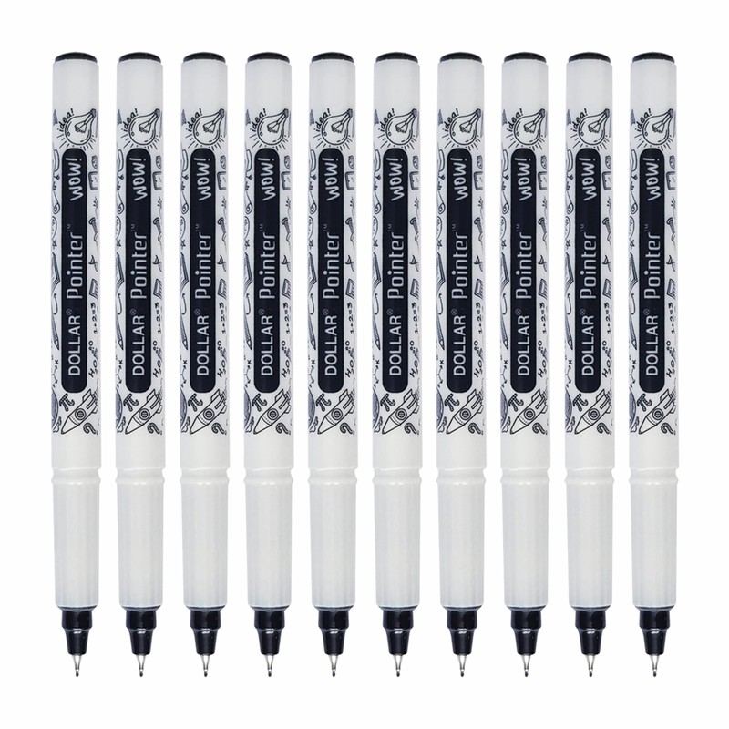 WOW Fineliner Pens Set, Fine Point (0.3mm), BLACK, Pack of