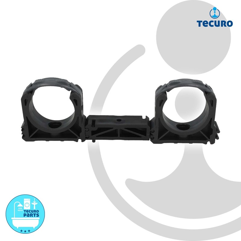 tecuro Pipe Clamp 75 mm Black PP Pipe Clamp for