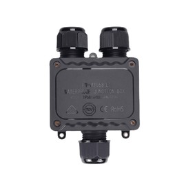 Arector Outdoor IP68 Waterproof Junction Box, Splice Box 3 Way M25 Underground Coaxial Cable Connector for 5-14mm Wire Range External Electric Power Cord Boxes (Black)