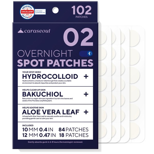 caraseoul Overnight Pimple Patches, Thicker & Extra Adhesion, 2 Size