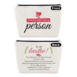 Besties Gifts for Women Makeup Bag Best Friend Presents for Her Friendship Gifts for Women Friends Cosmetic Bag Funny Birthday Christmas Long Distance Gift for Sister Zipper Travel Toiletry Pouch