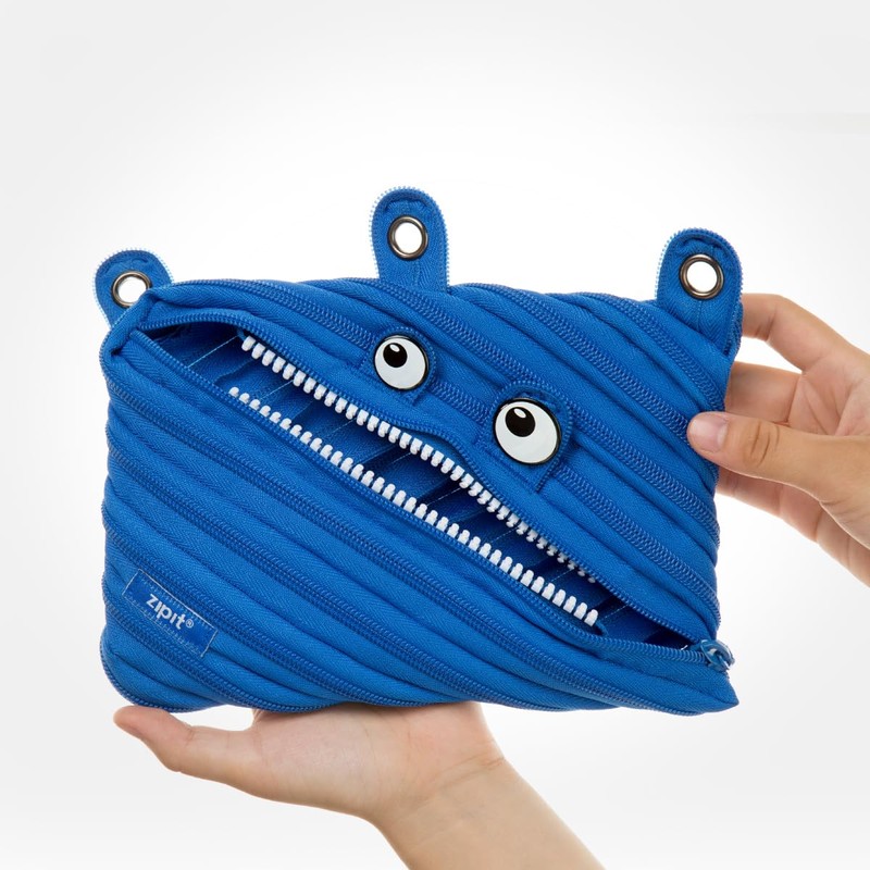 ZIPIT Monster Pencil Case for Kids, Cute 3-Ring Binder Pencil