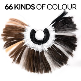 Blayzehair Mens Toupee Hair Swatches for Testing Color, 66 color, 100% Real Natural European Human Hair, 66 Strands per Pack, 6 Inch.