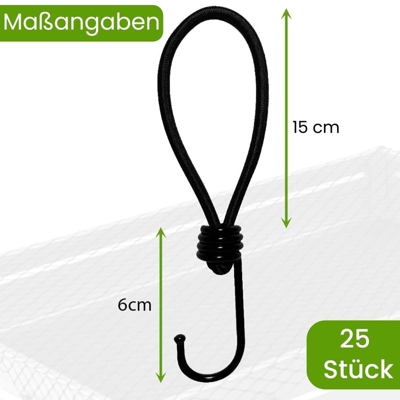 Offgridtec 25 x Tension Rubber 15 cm, Expander with 5