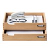 Kirigen Wood Desk Organizer Stackable Paper Tray Set of 2