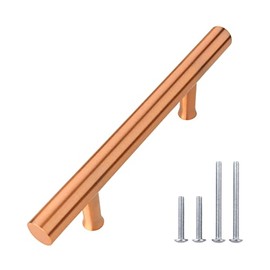 Akicon 3 Inch Hole Center Copper Kitchen Cabinet Handles 100% Solid Brass Drawer Pulls(5-Pack