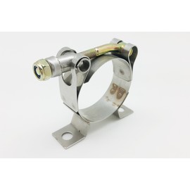 Autobahn88 Stainless Steel Hose T-Bolt Clamp with Stand Cradle, for Hose OD=3.4-3.7" (86-94mm), for Fuel Pump, Filter, Hose, Plumbing (Pack of 1)