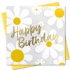 Birthday Card. Daisy design with Gold Foiled text. Card size