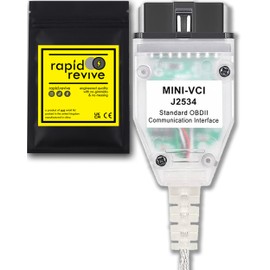 Rapid Revive – OBD2 VCI Cable J2534 Compatible With Toyota Vehicles, OBD Diagnostic Cable for K‑Line ISO 9141, KWP 2000 ISO 14230‑4 Protocols.