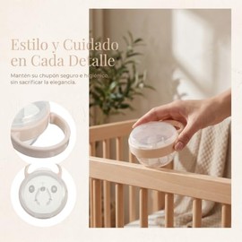 Caja para Guardar Chupones 6-18 Meses Cierre Seguro y Colgador Fácil, Estuche Portátil de Pp para Almacenamiento Higiénico de Chupón Niño