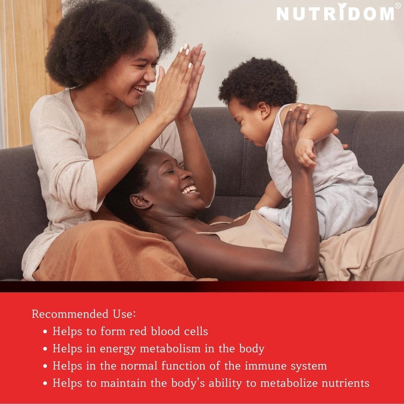 Nutridom Vitamin B12 - High Potency 5,000 mcg Methylcobalamin Supplement