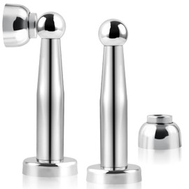 Magnetic Door Stop, 5 Inch Long Door Stop, 120mm Stainless Steel, Heavy Duty Magnetic Door Stopper Floor Wall Mount Soft-Catch Magnetic Door Holder Catch Doorstops to Keep Door Open, 2 Pack