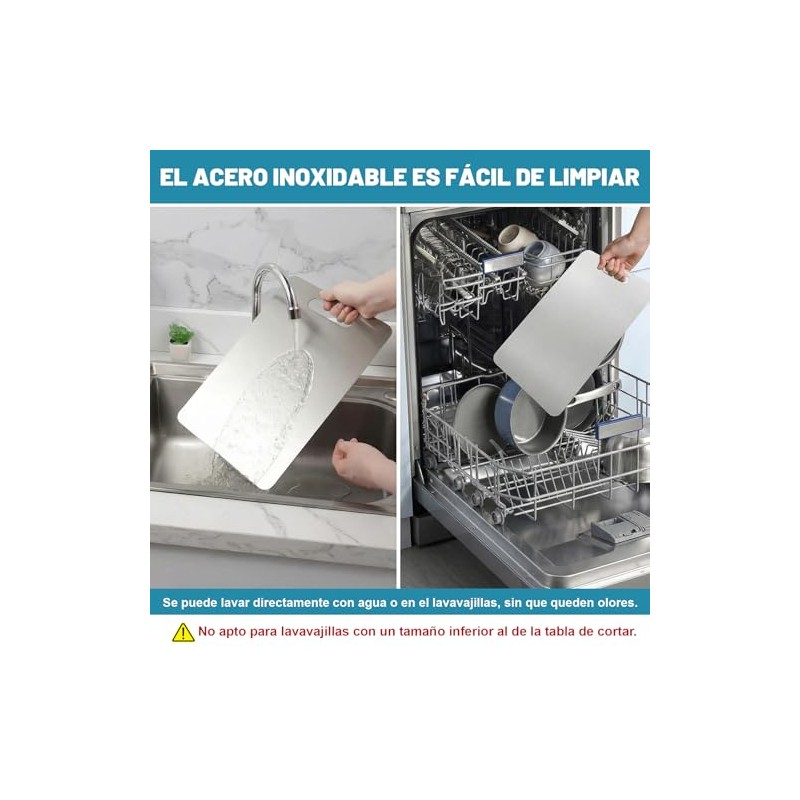 3PCS Tablas para Picar Cocina, Tabla de Cortar de Acero
