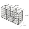 MyGift 3 Compartment Rustic Chicken Wire Kitchen Utensil Holder, Black