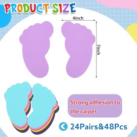 Outus 48 Pcs Carpet Feet Spots, Line up Sit Foot Spots for Classroom Floor, Carpet Markers for Teacher Supplies School Decoration Classroom Rug(Multicolor)