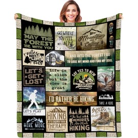QOJUYO Hiking Gifts for Women, Hiking Gifts for Men, Hiking Gifts Throw Blanket 60"x50", Cool Hiking Gifts, Gifts for Hikers, Hiking Gift, Hiking Gifts for Couples, Hiking Gear for Women Blankets